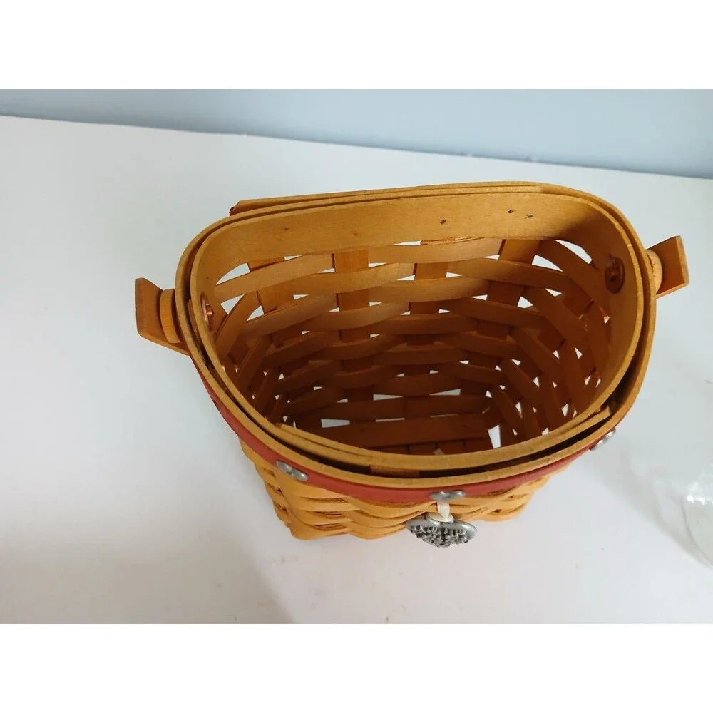 Longaberger 2001 Love Notes Basket W/ Liner & Tie On Heart Pamphlet